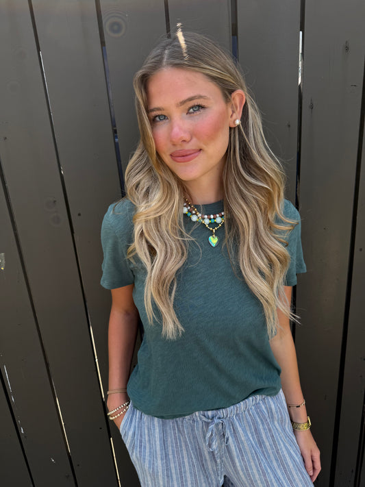 Z Supply Foundation Slub Tee Emerald Cove