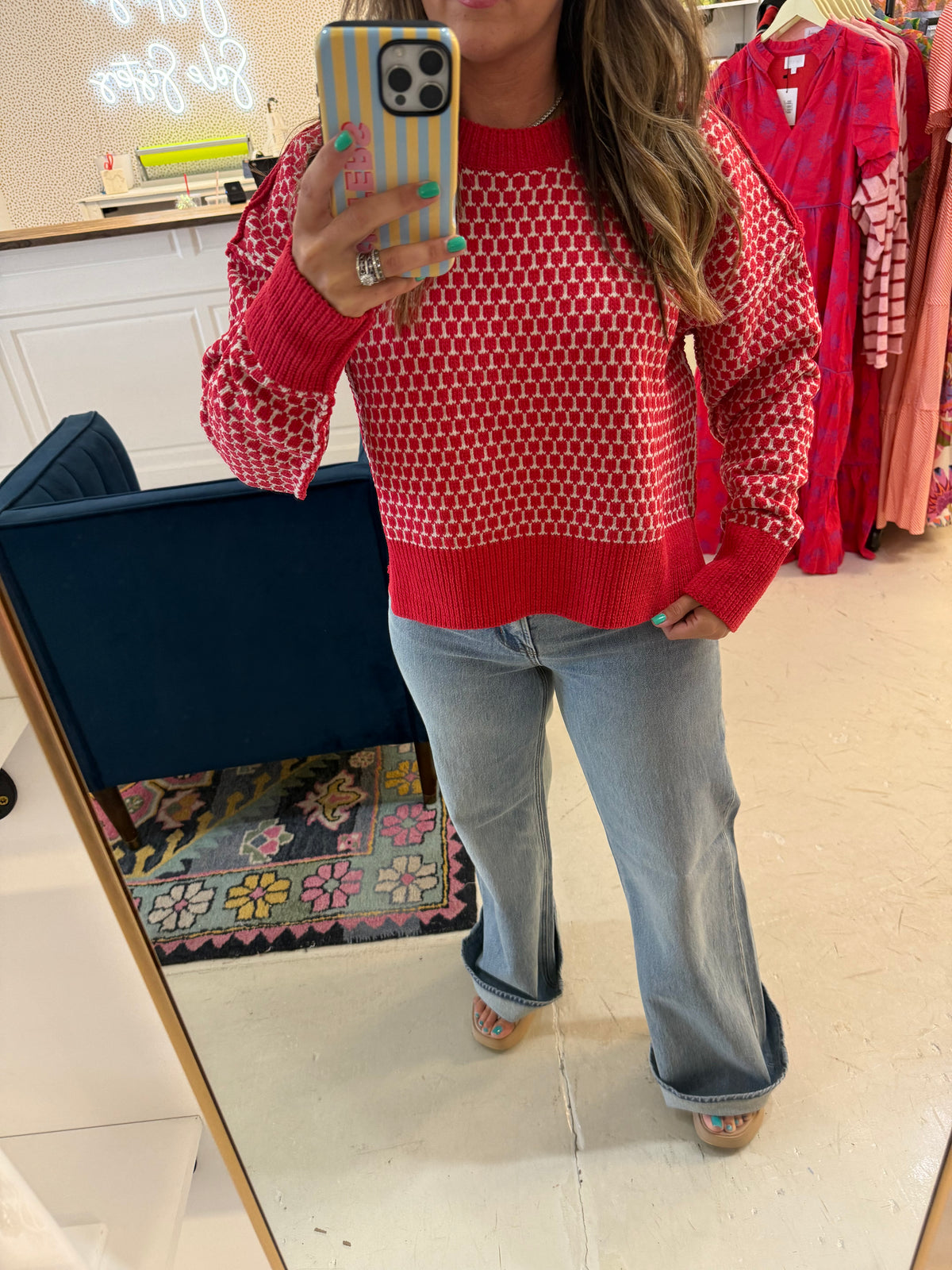 Darcy Dotted Red Sweater