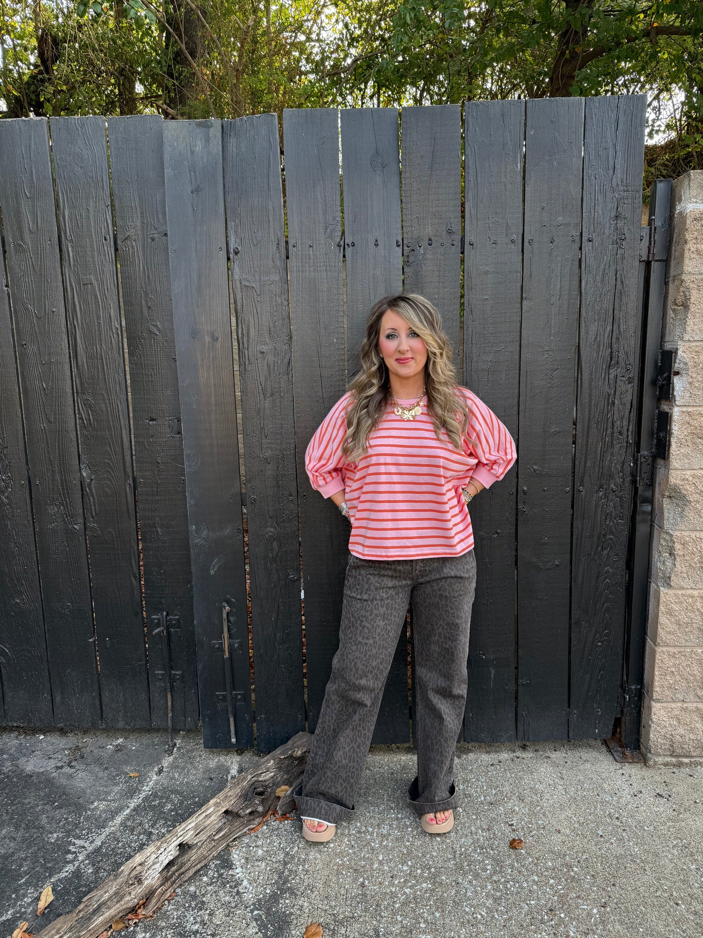 Seeing Stripes Coral Top