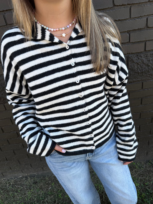 Piper Black Stripe Cardigan