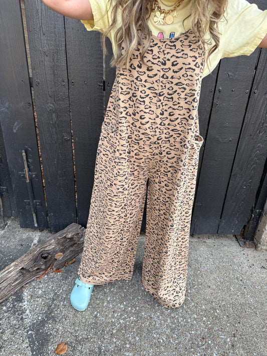 Dax Leopard Jumpsuit Camel
