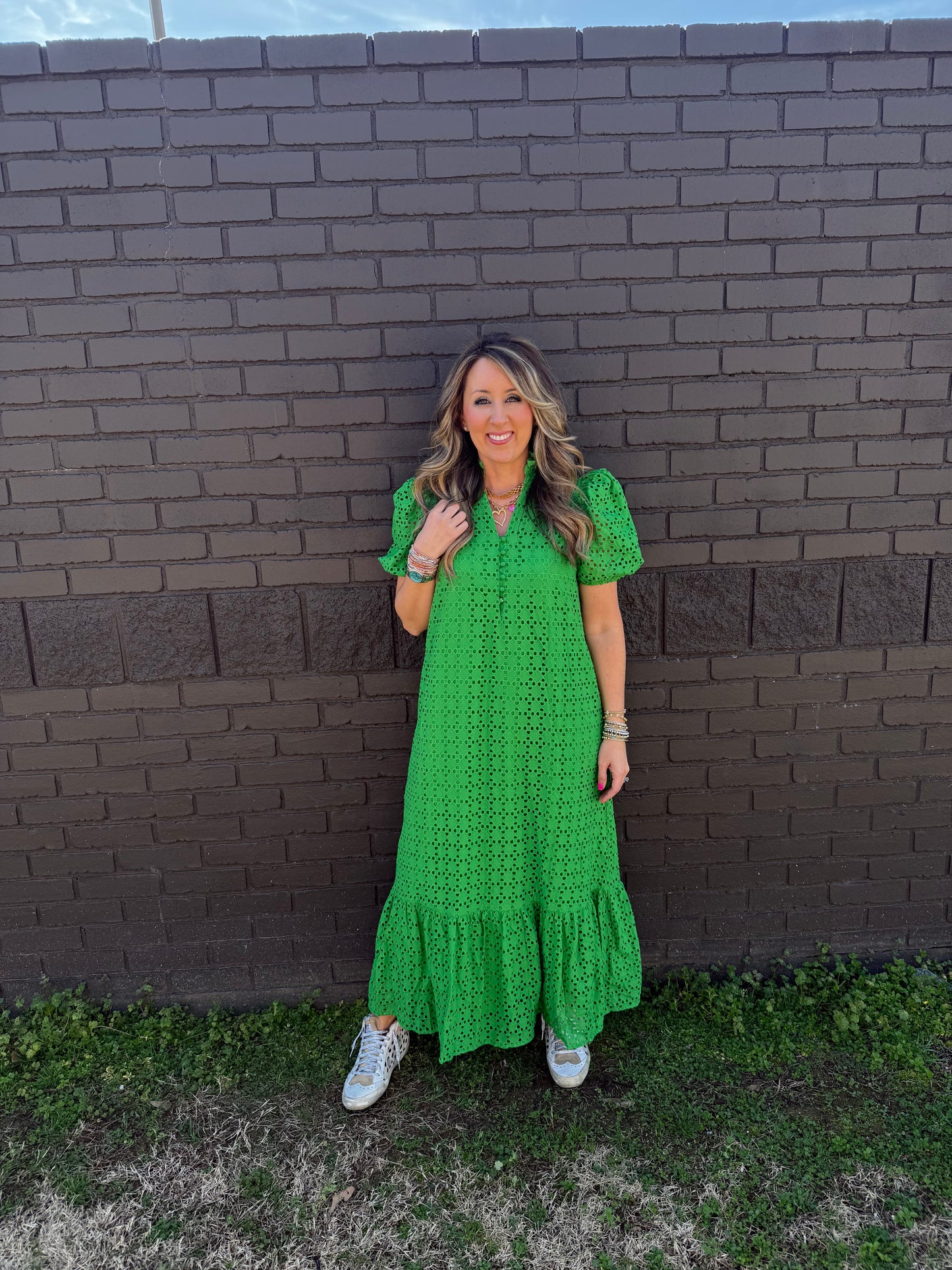 Eyelet Of My Eye Green Midi
