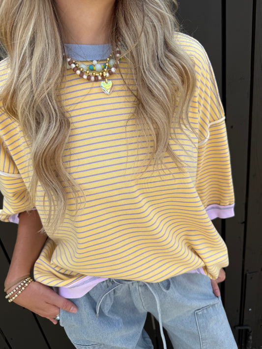 Silly Stripe Lavender Top