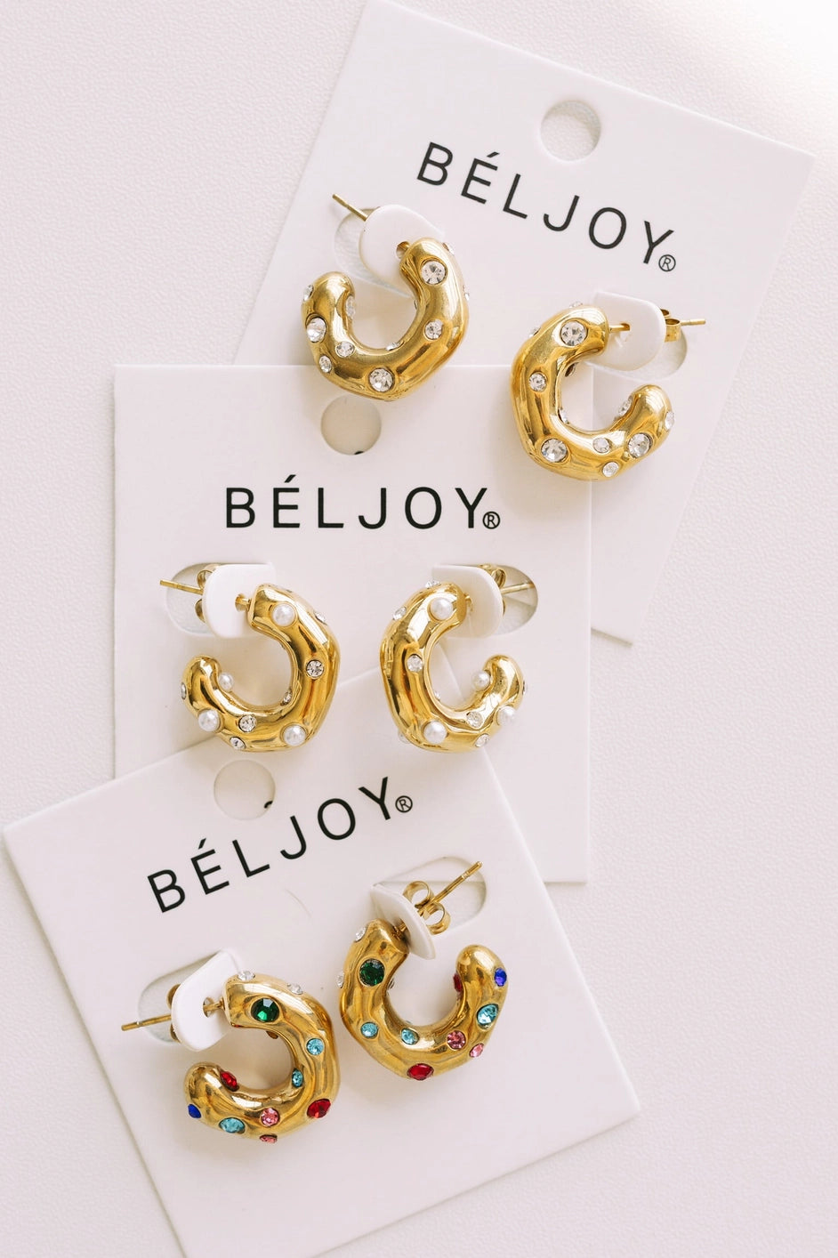 Ebby Hoop Earrings Crystal