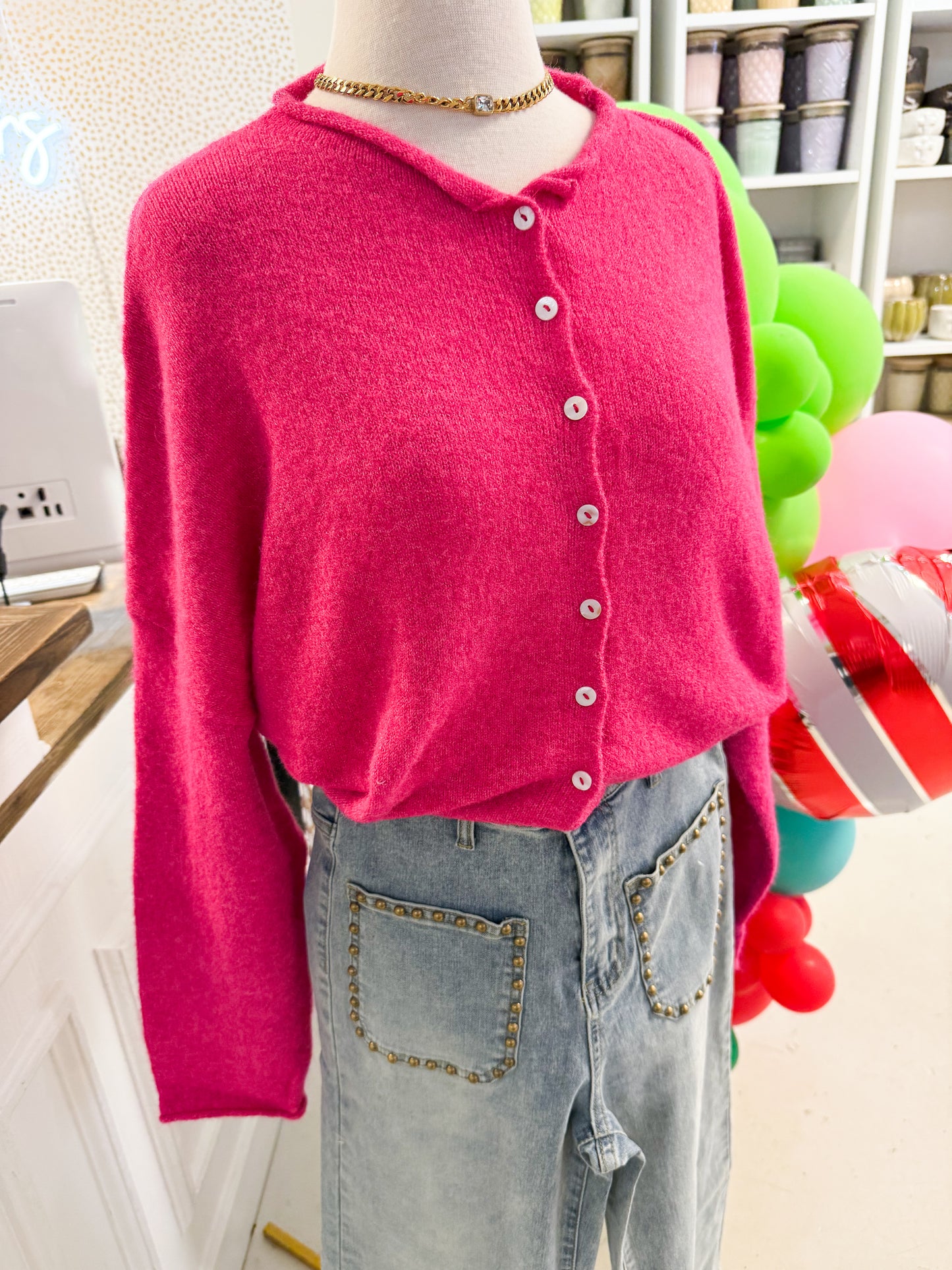 Piper Cardigan Hot Pink