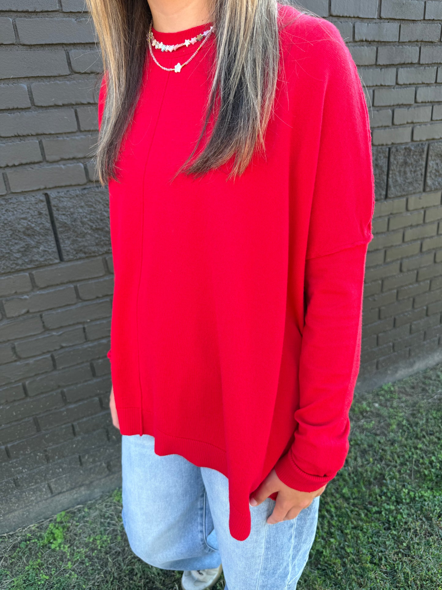 Go To Casual Red Sweater