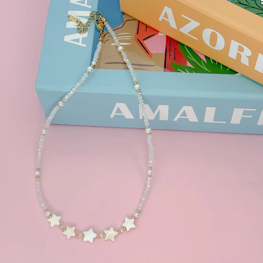 Twinkle Stars Necklace White