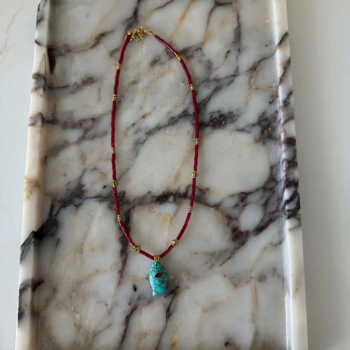 Sloane Necklace - Blue Fish