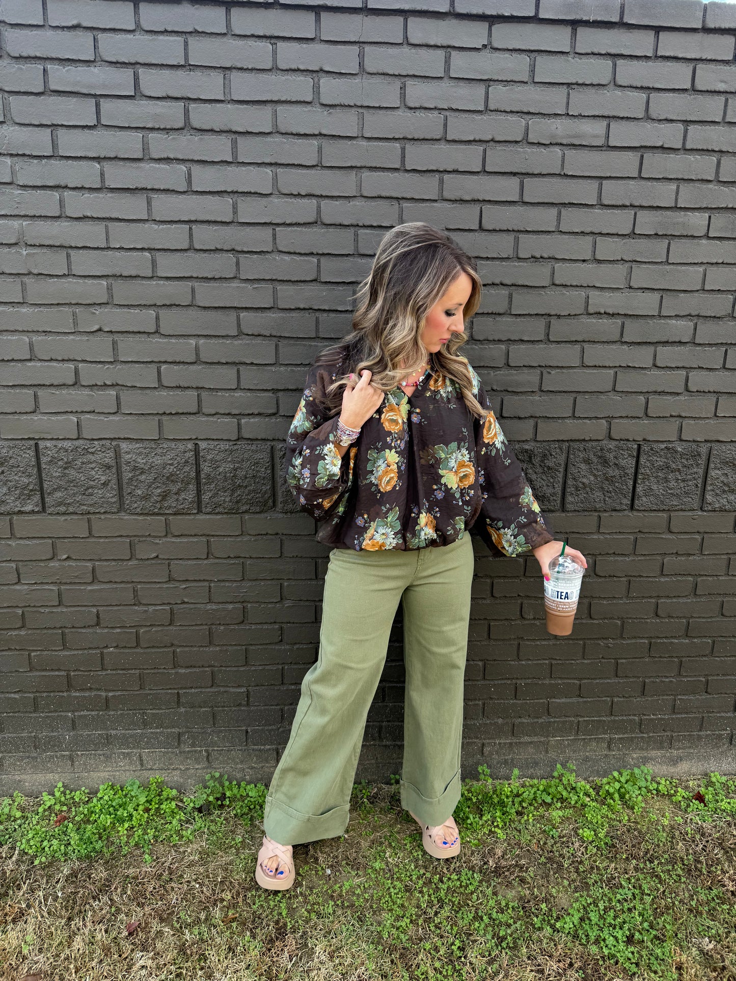 Chocolate Floral Top