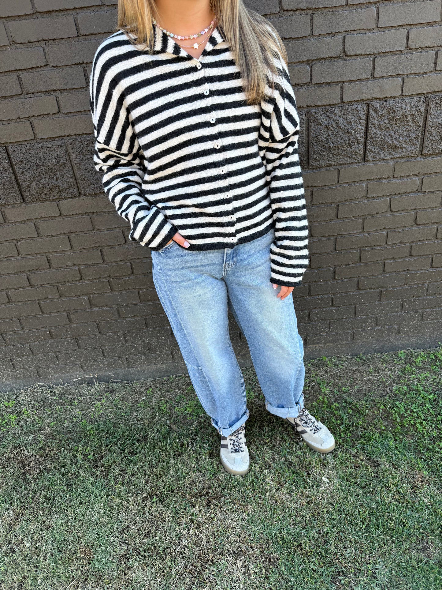 Piper Black Stripe Cardigan