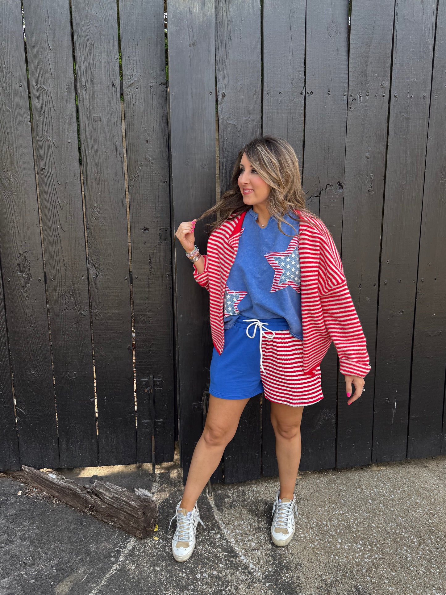 USA Stars Blue Top