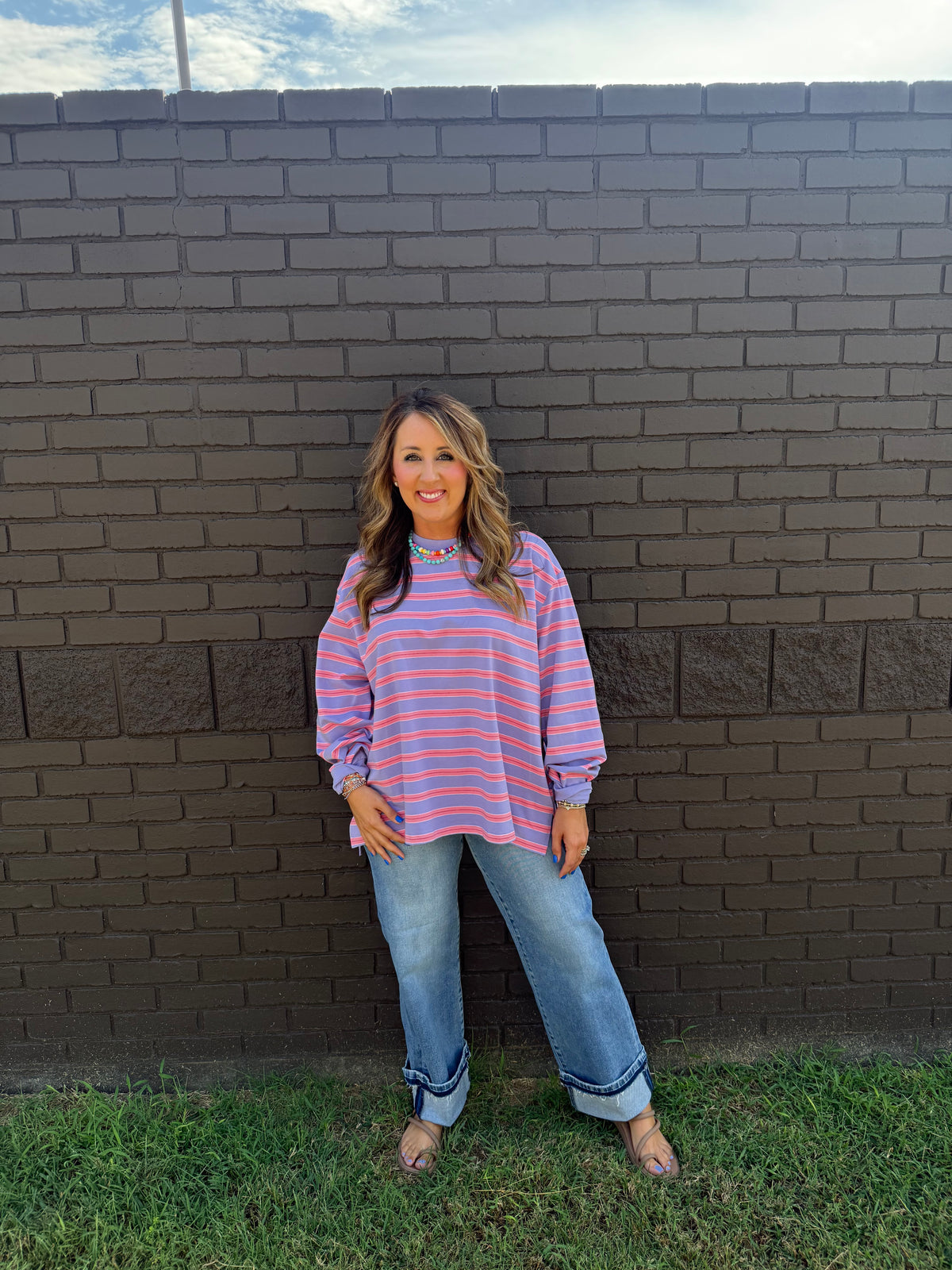 Sunny Stripe Purple Top