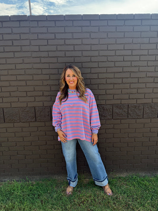Sunny Stripe Purple Top