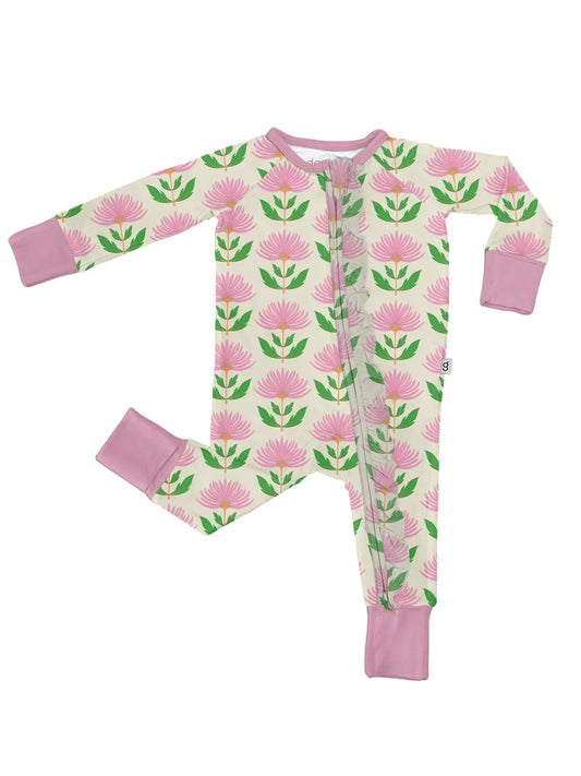 Goosies Pink Block Flower Romper