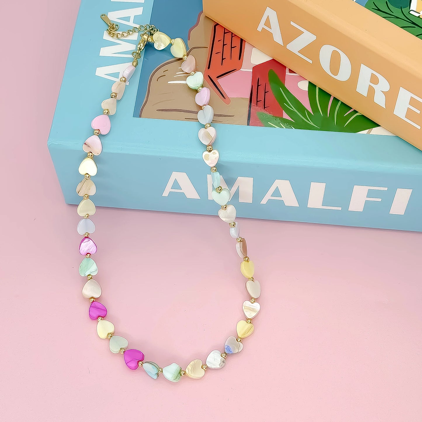 Lots of Hearts Necklace Pastel