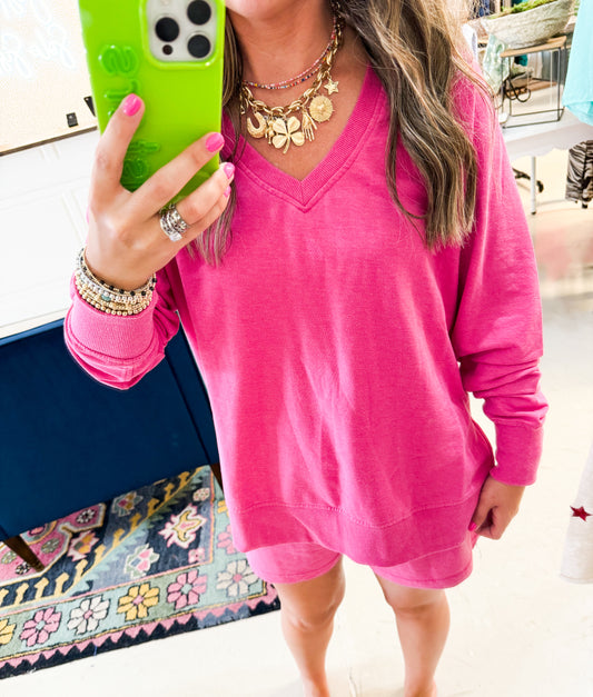 Z Supply Weekender V Neck Island Pink