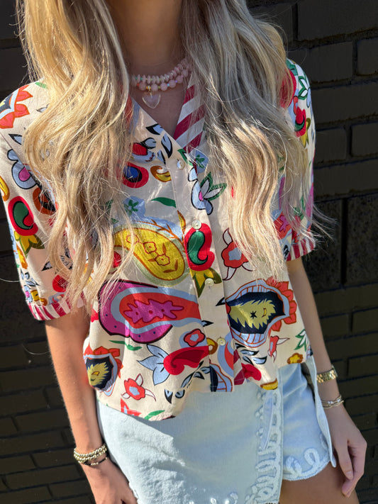 Playful Paisley Top