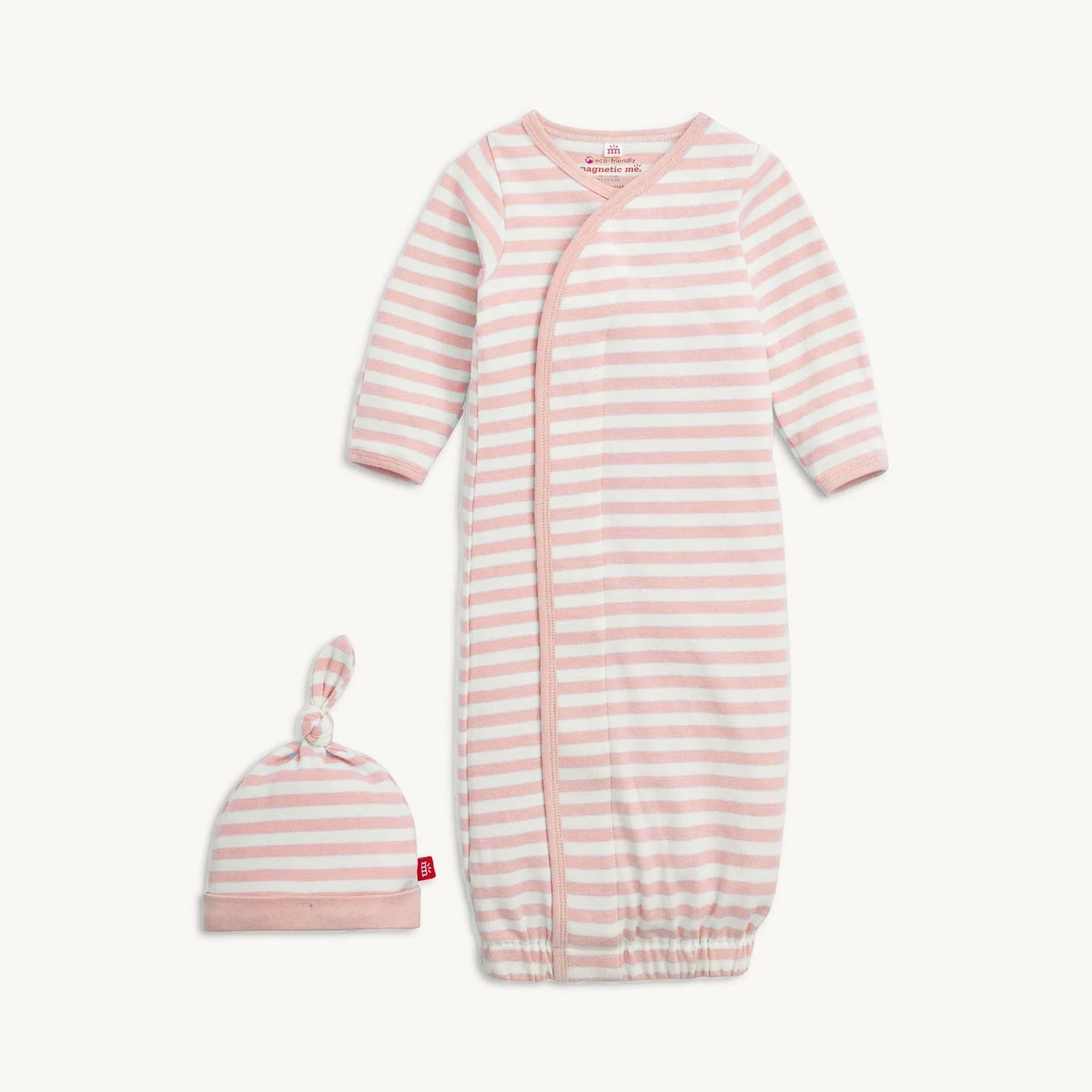 Magnetic Me Pink Stripe Gown+Hat Set