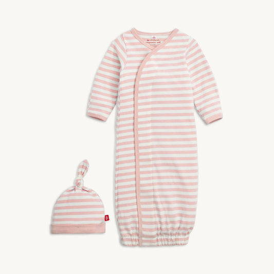 Magnetic Me Pink Stripe Gown+Hat Set