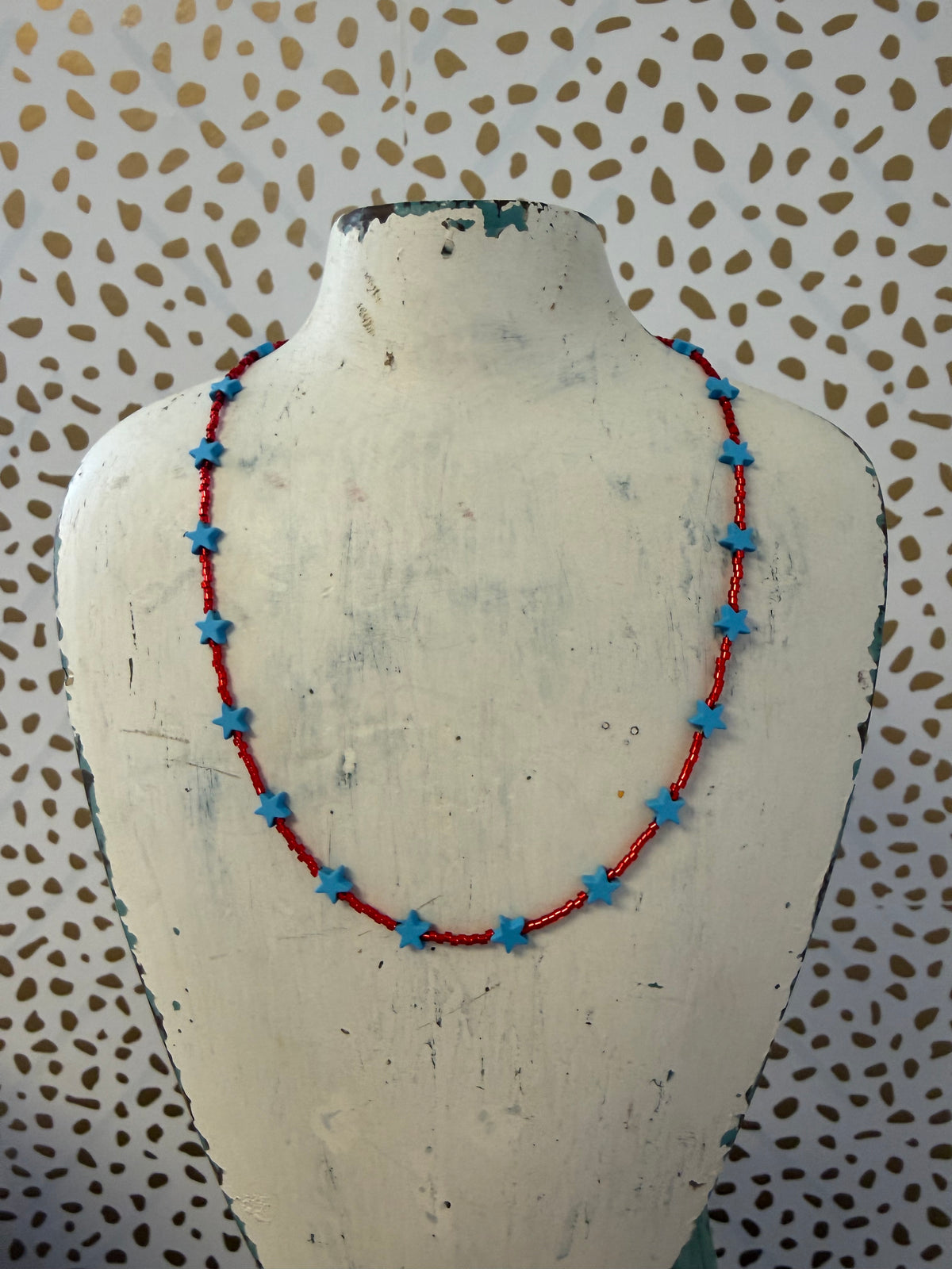 Halo Star Necklace Red/Blue