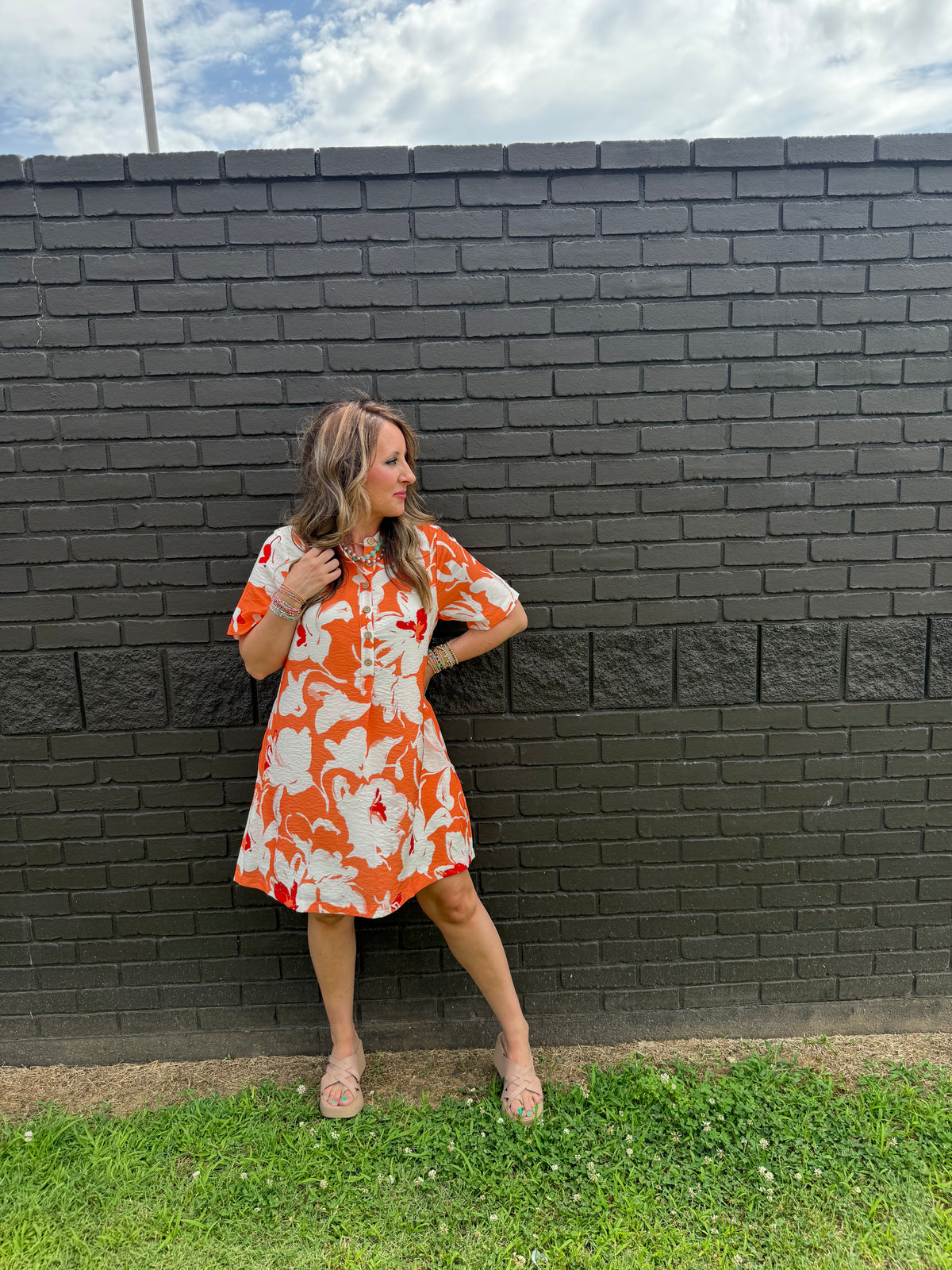 Jaded Orange Dress