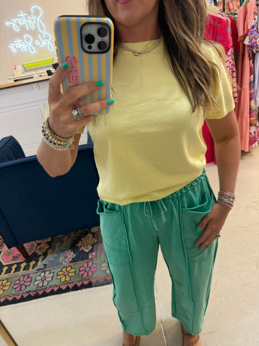 Lemon Drop Knit Top