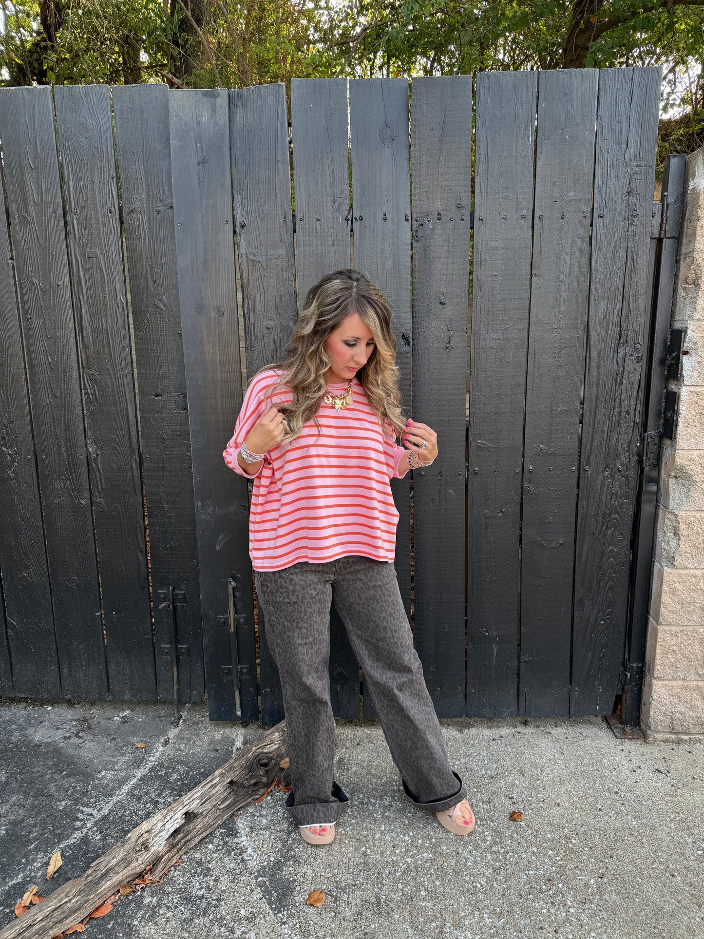 Seeing Stripes Coral Top