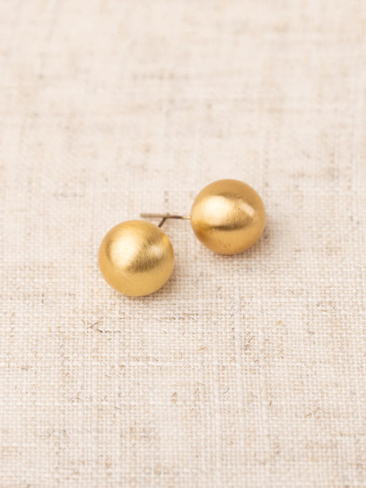 Grenada brushed gold large earrings