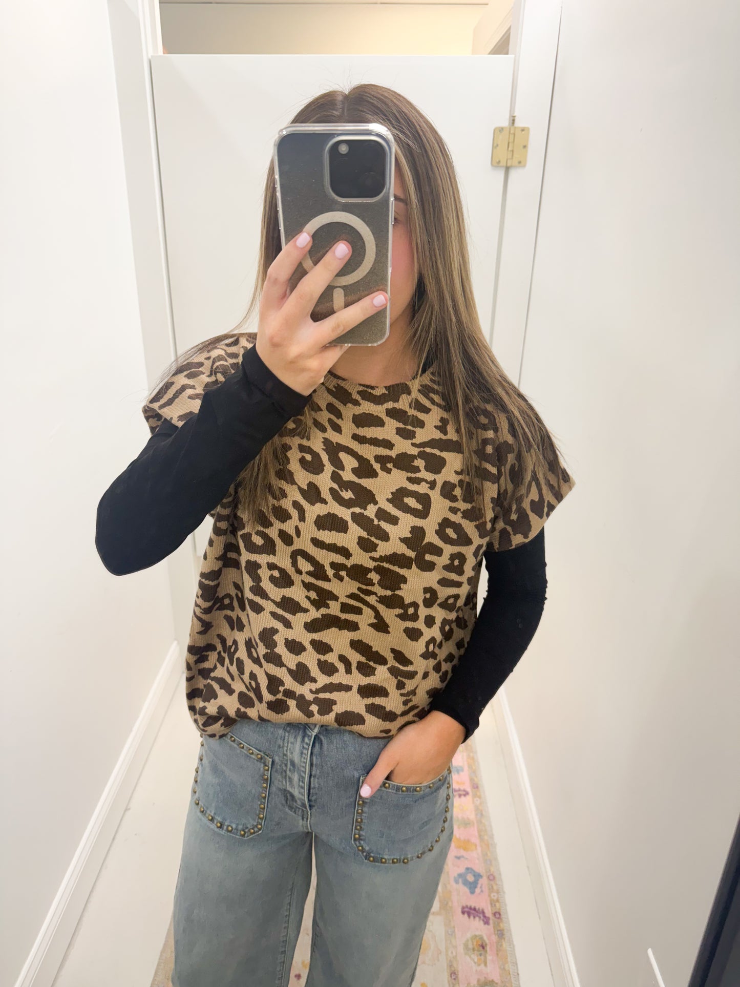 Leopard Basic Knit Top