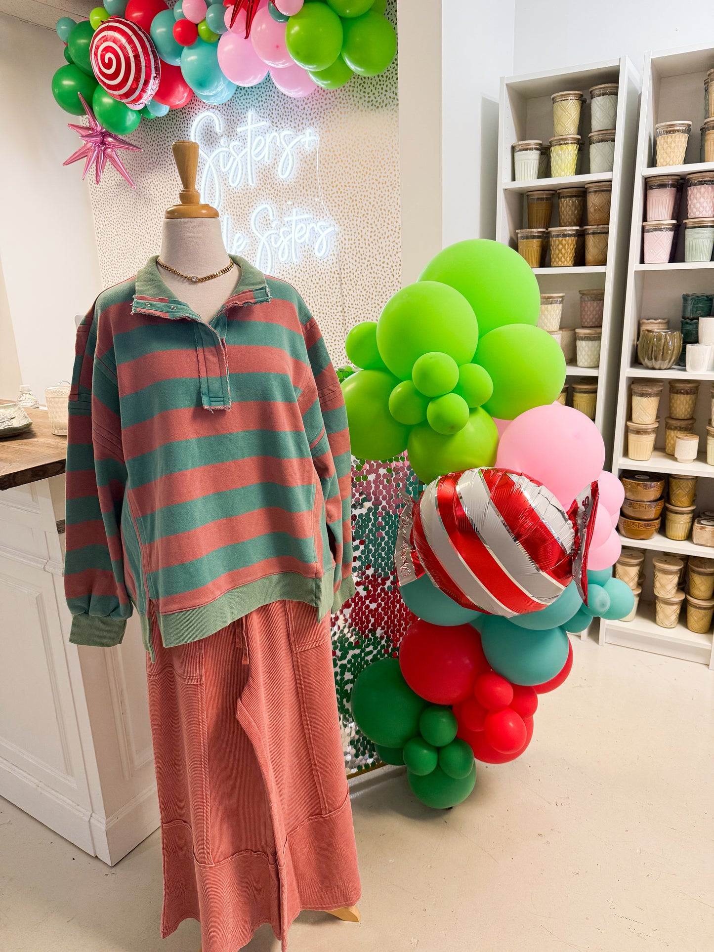 Briar Stripe Top Coral