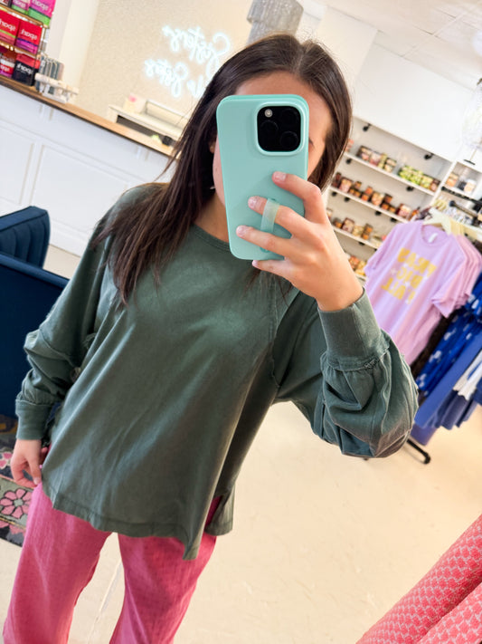 Rowdy Raglan Olive Top