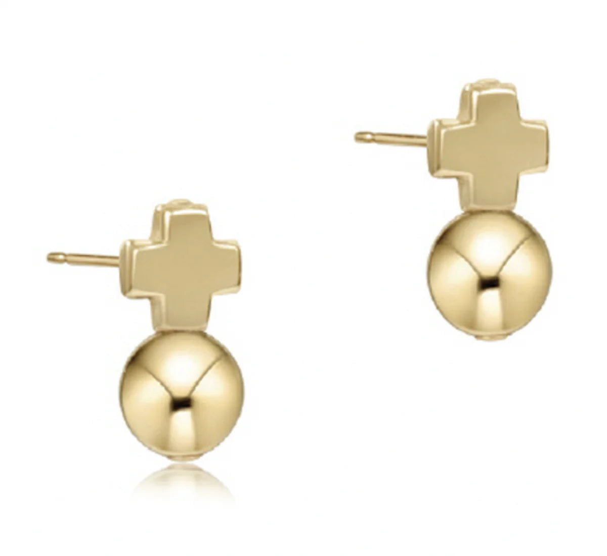 E Newton Signature Cross Gold Stud Classic Gold