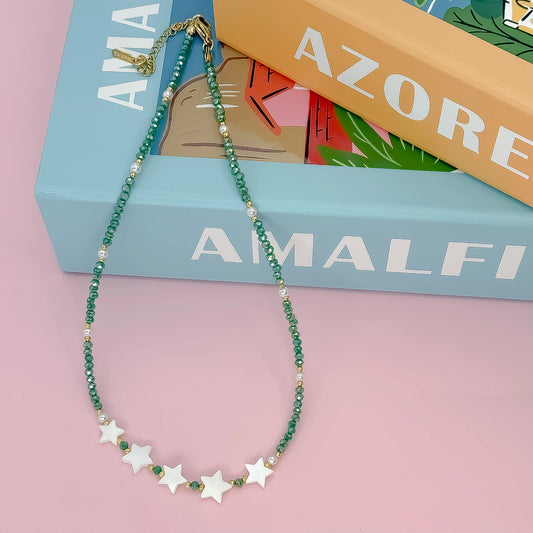 Twinkle Stars Necklace Aqua
