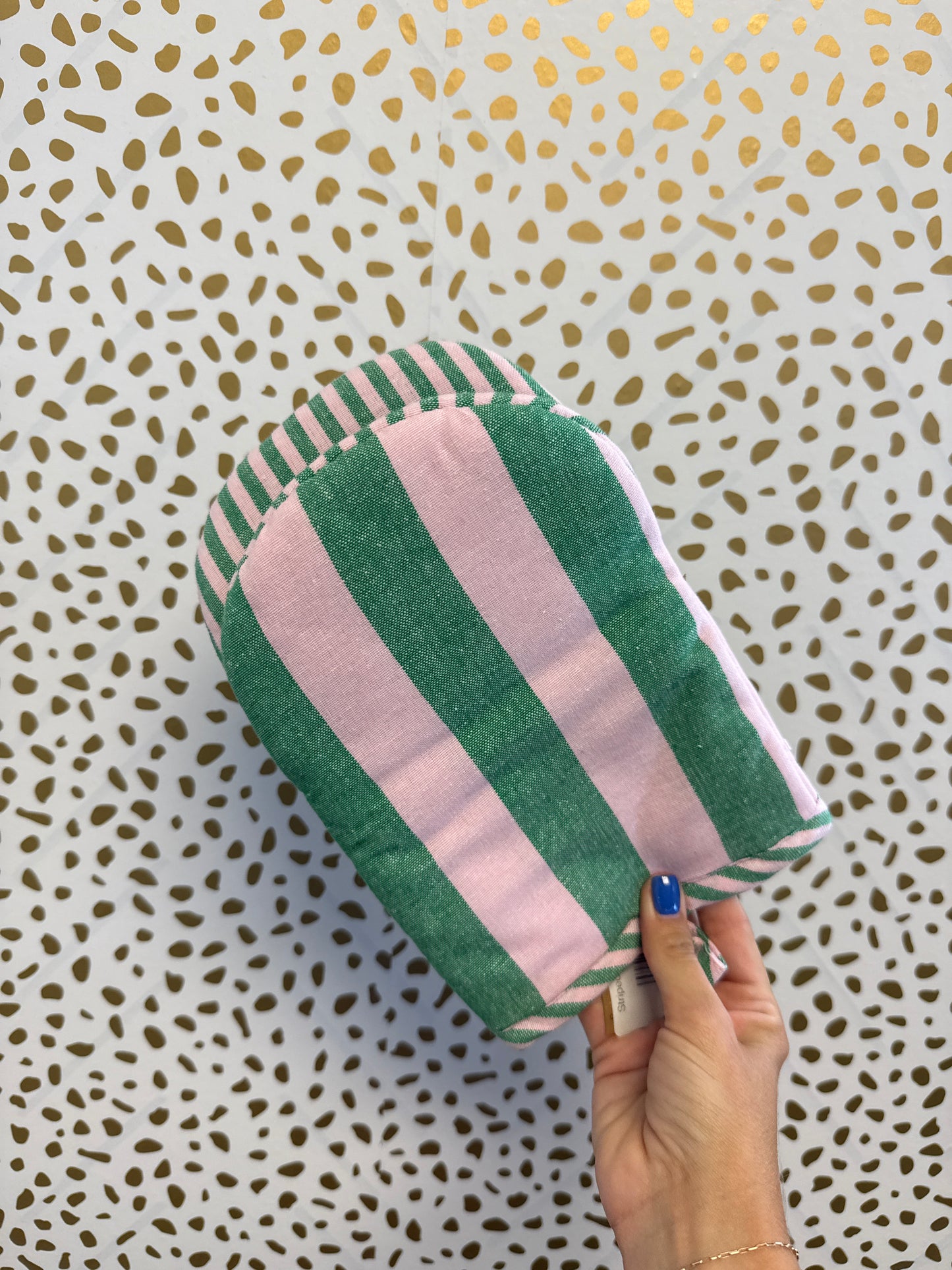 Striped Oven Mitt Green
