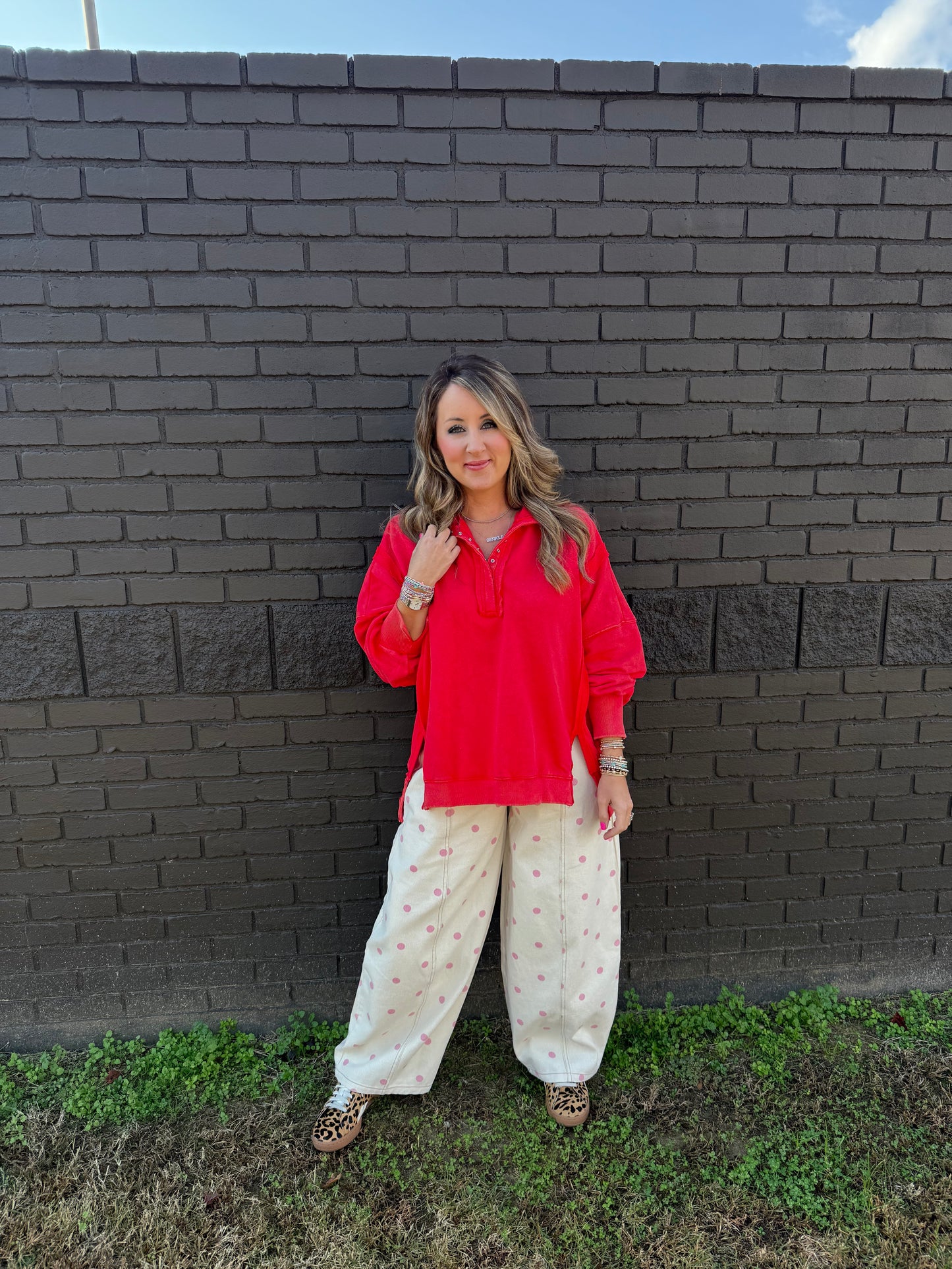 Polka Dot Dreams Pink Wide Leg Pants