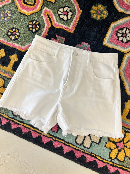 Annie High Rise White Shorts