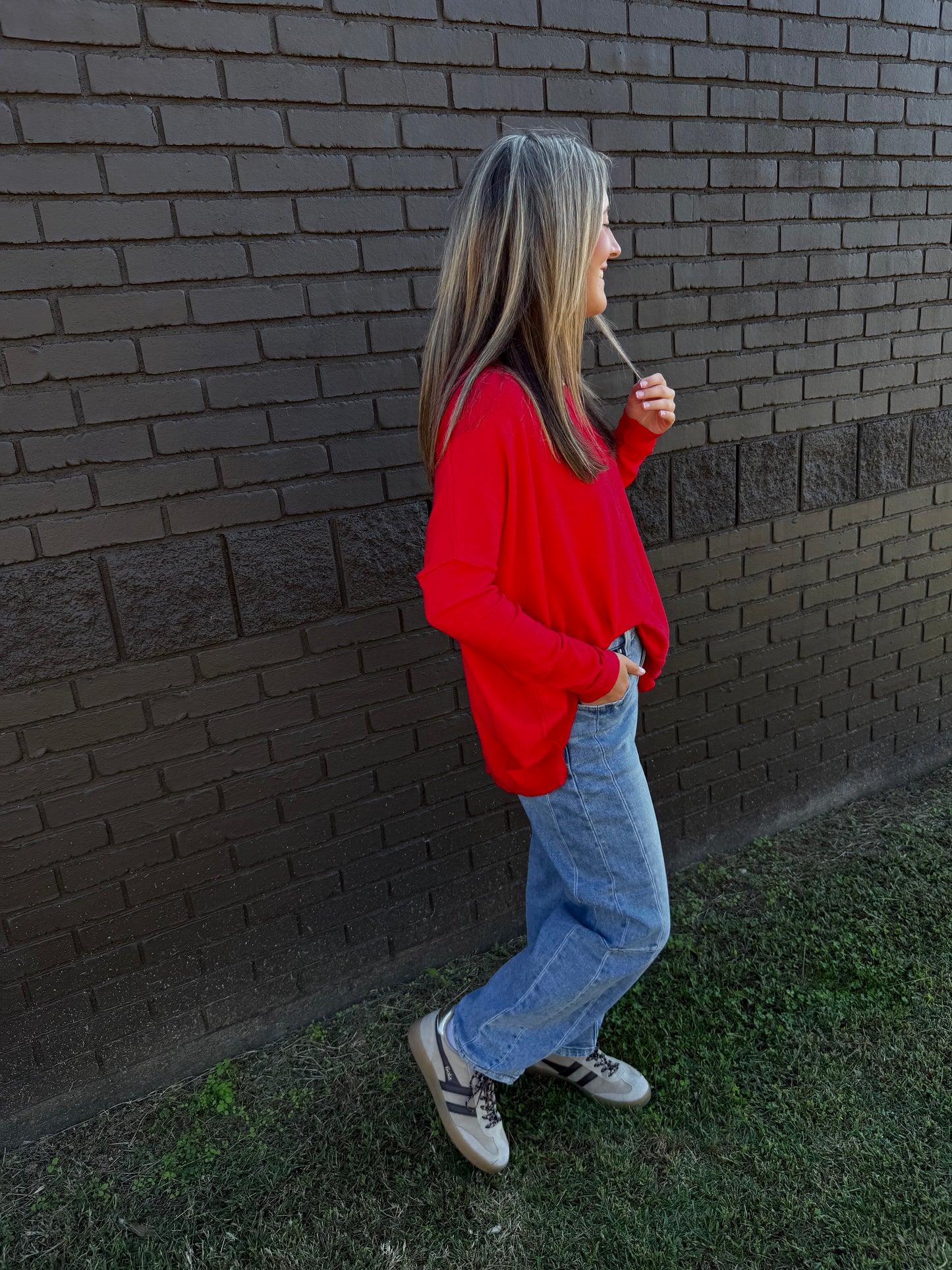 Go To Casual Red Sweater