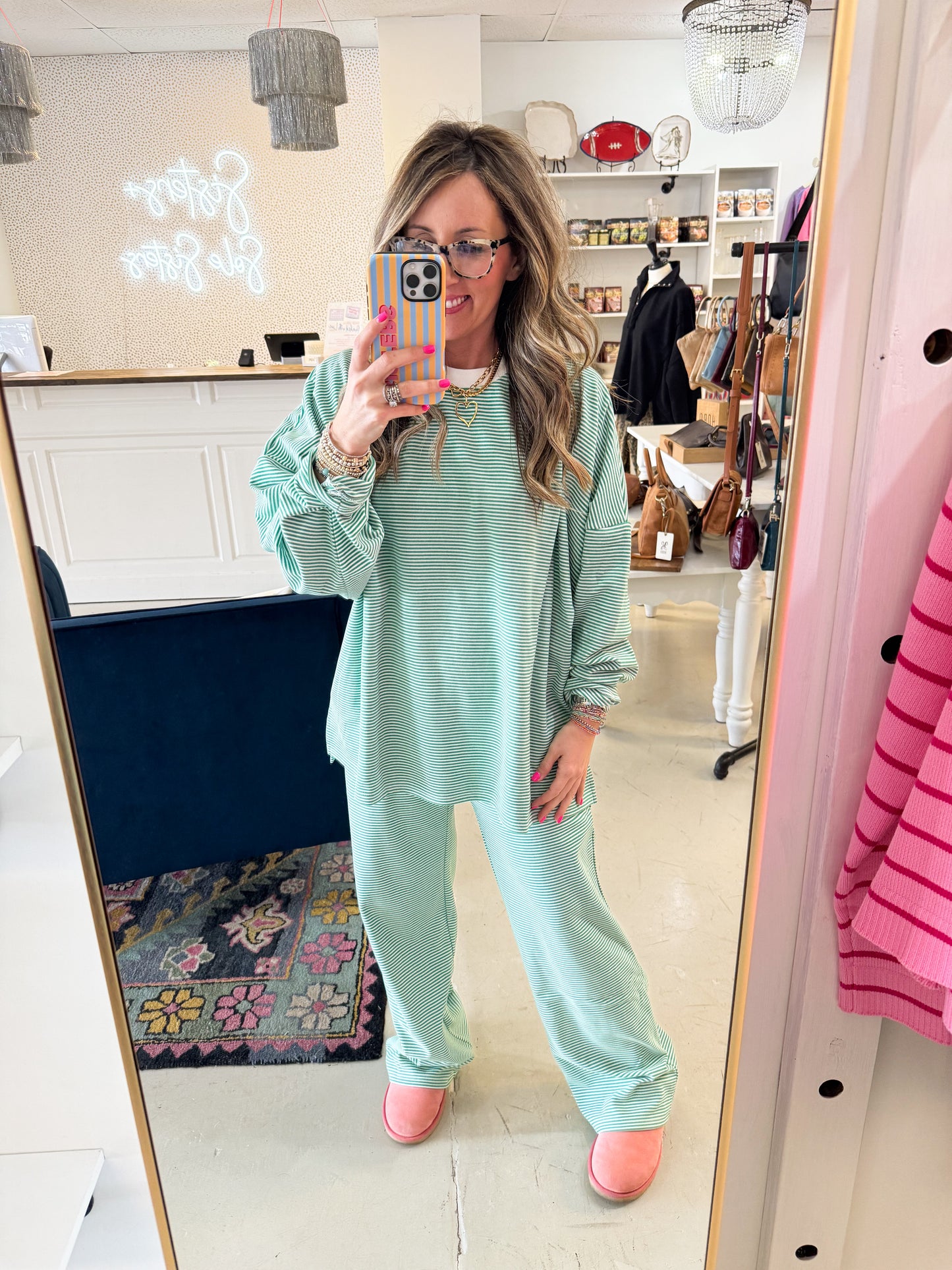 Lola Stripe Top Green