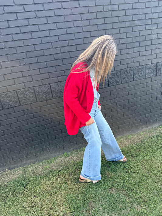 Daisy Red Sweater