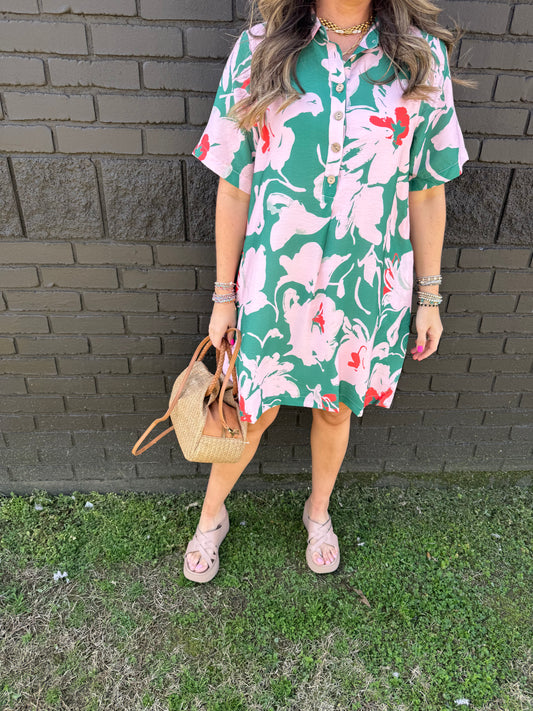 Jaded Floral Dress