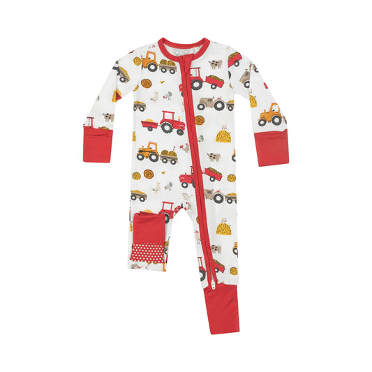 Angel Dear Happy Tractors 2 Way Zipper Romper