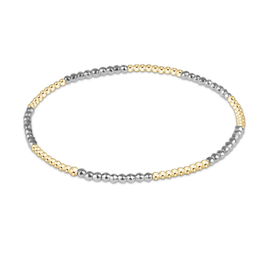 E Newton Bright Silver Hematite Blissful 2mm Bracelet
