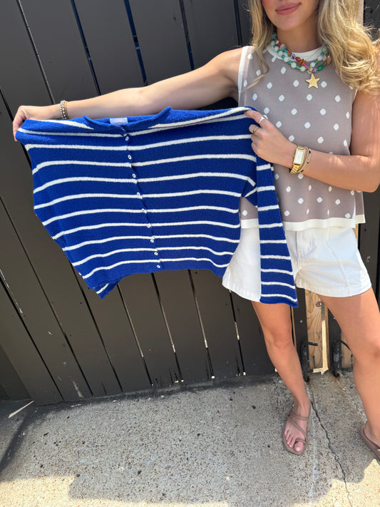 Piper Blue Stripe Cardigan