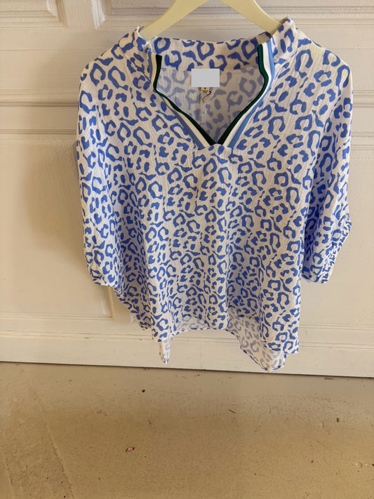 Rita Spotted Blue Top