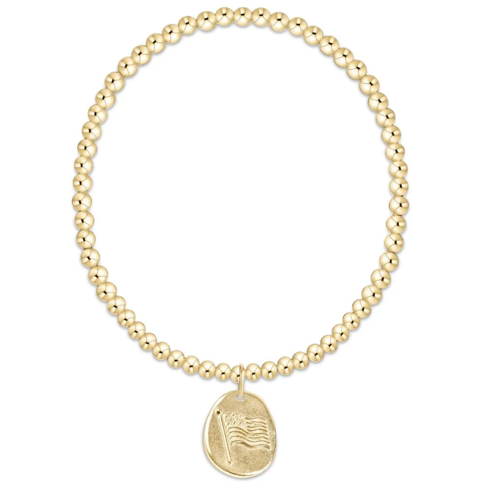 E Newton Classic Gold 3mm Bracelet Inspire America Gold Disc