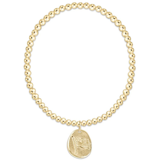 E Newton Classic Gold 3mm Bracelet Inspire America Gold Disc