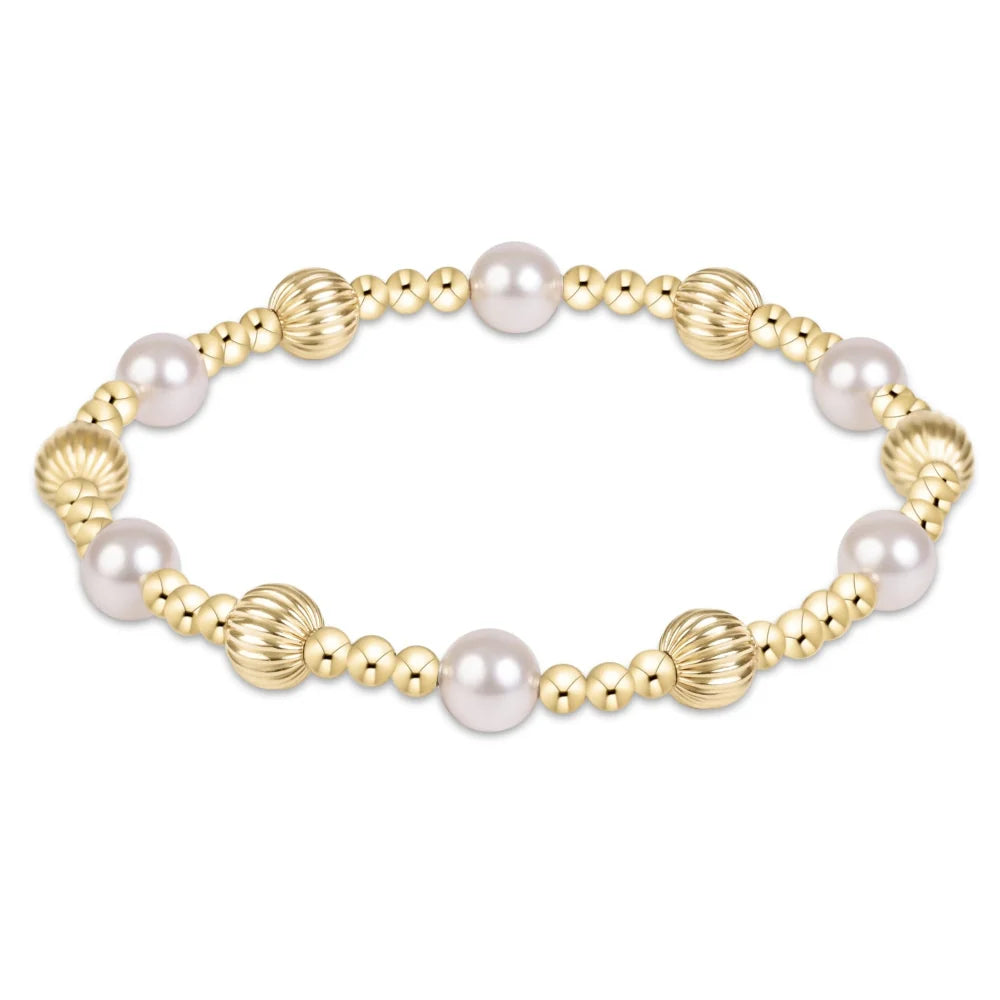 E Newton Dignity Sincerity Gold 6mm Pearl Bracelet