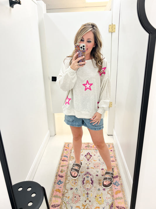 Starla Grey Star Sweatshirt