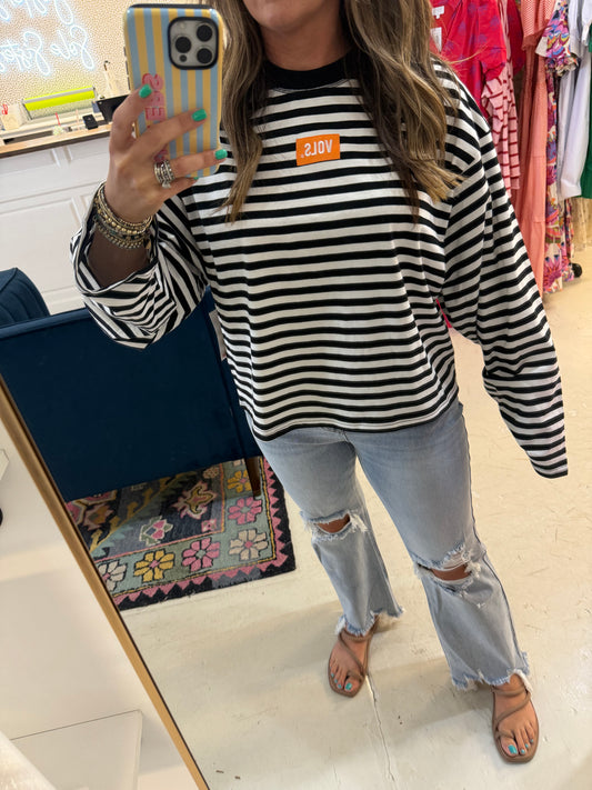 Tennessee Vols Block Stitch Stripe Long Sleeve Tee