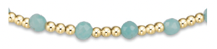 E Newton Gemstone Gold Sincerity Pattern 3mm Bead Bracelet Ammonite